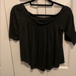 American eagle open shoulder gray crop T-shirt. XS
